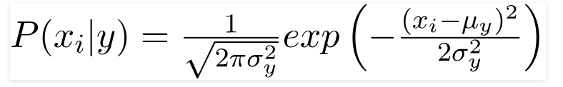 فرمول بیز ساده گوسی